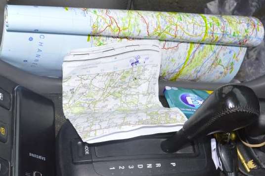 The maps used by the trio to find a drop off site. Picture: NCA