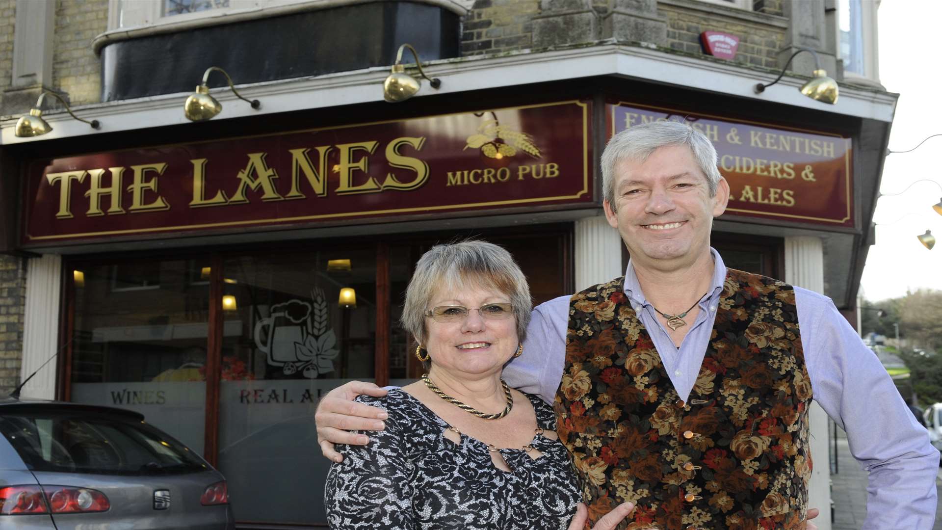The Lanes micro pub in Dover at the time of its opening in 2014. Pictured are managers Debbie and Keith Lane.