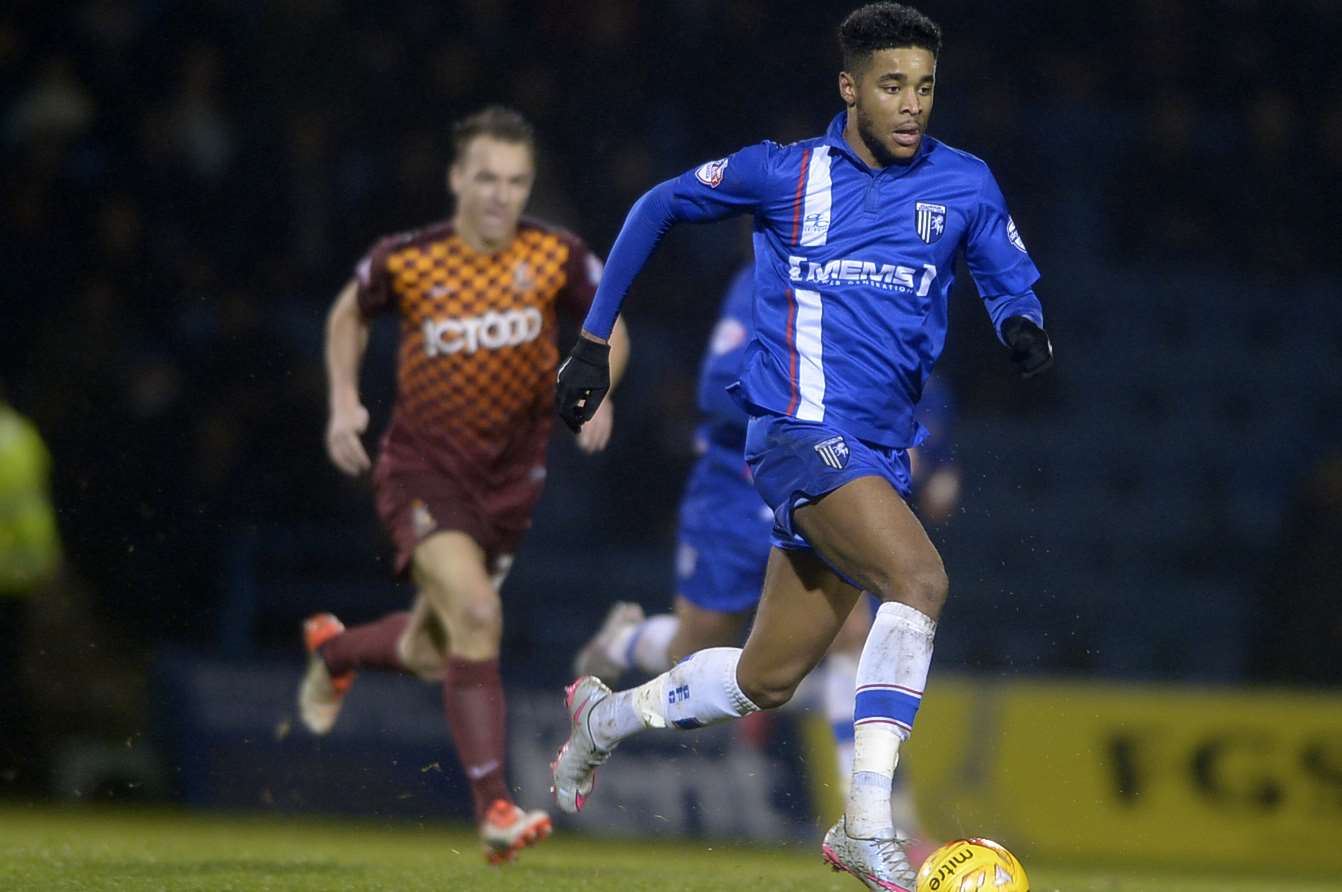 Dominic Samuel in action against Bradford Picture: Barry Goodwin