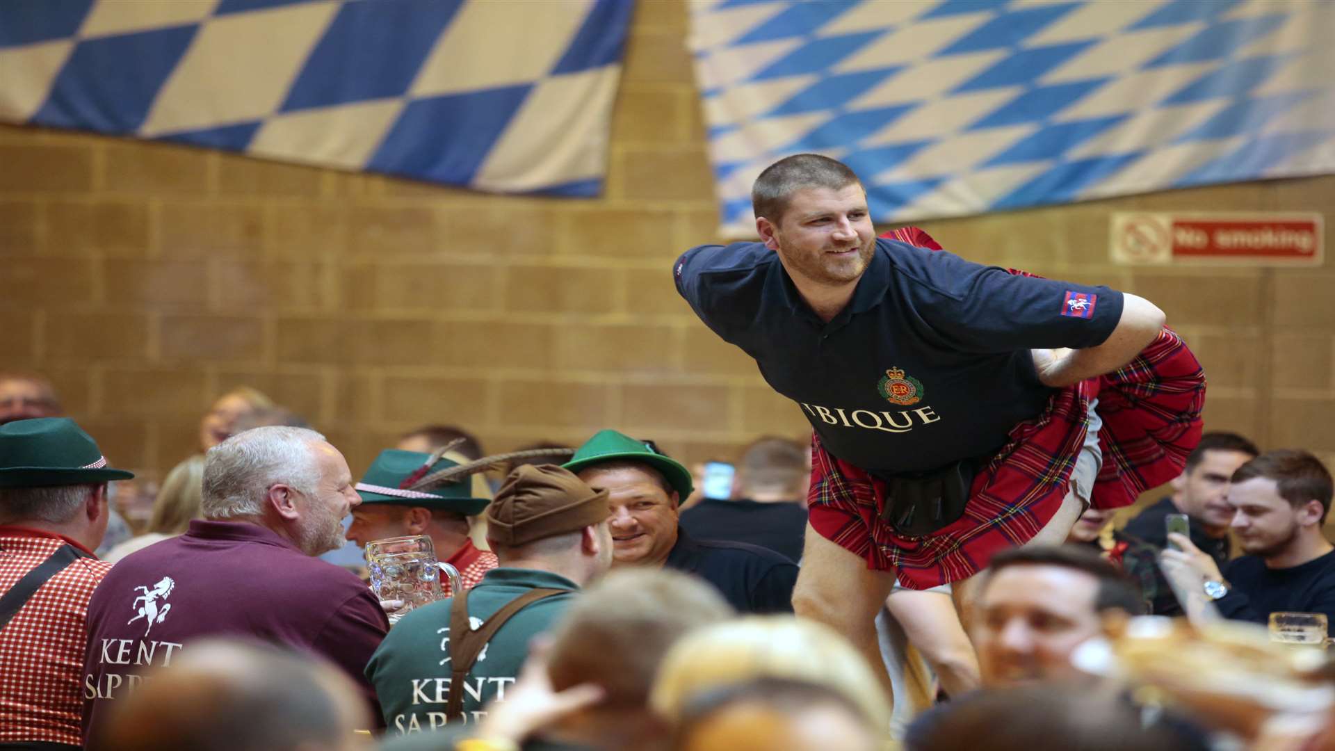 A reveller enjoys himself at Maidstone's first German beer festival