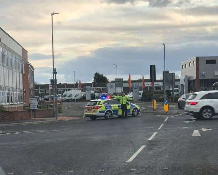 Police were seen redirecting traffic this morning on St Michael's Road, Sittingbourne. Picture: Melissa Thompson