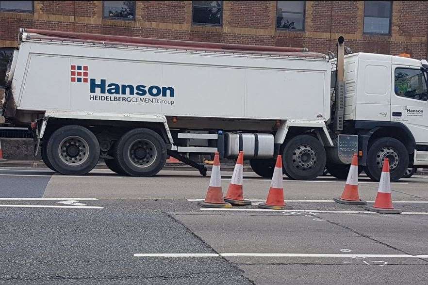 A lorry has broken down