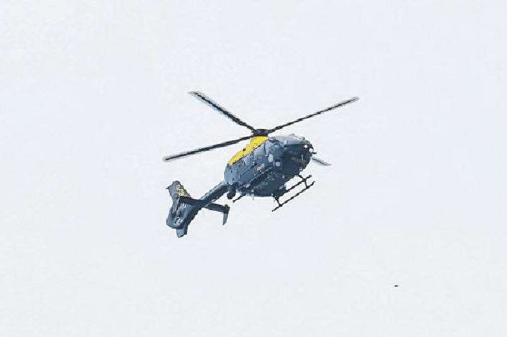 A police helicopter has helped in the search. Stock Pic.