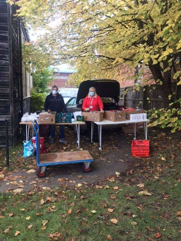 Sittingbourne food bank is now operating in the car park on Fridays after the closure of Phoenix House