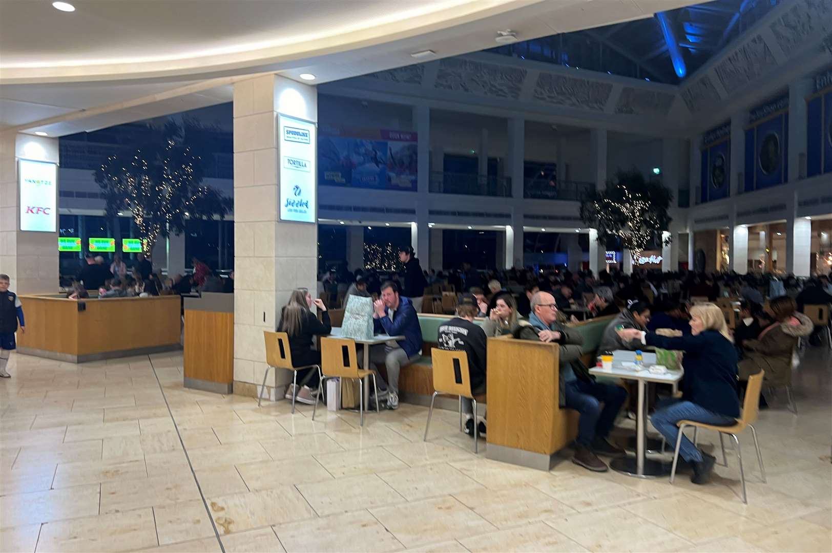 Bluewater food court during Megan Carr's visit