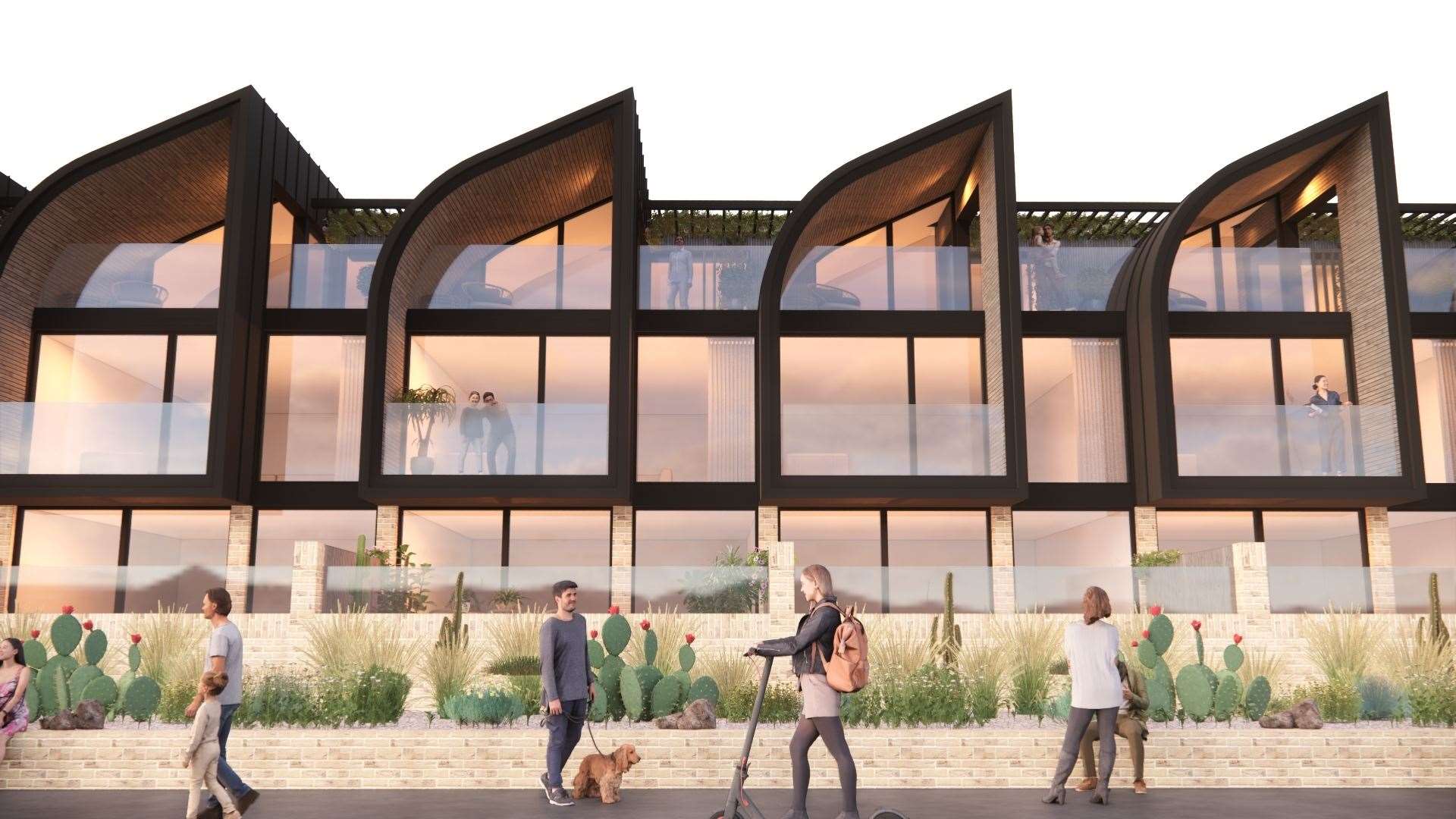 Designs for homes planned for the Princes Parade site. Picture: Hollaway Studio