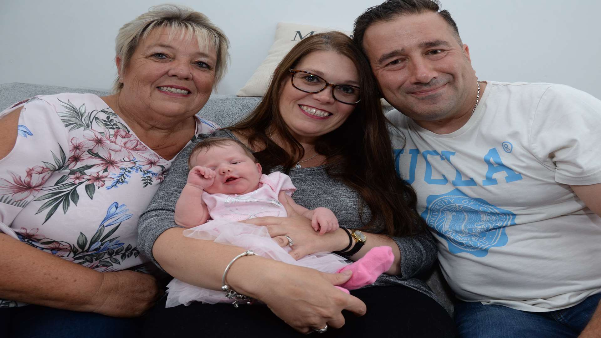 Carole Lightfoot with Shelley and Paolo Berni and their daughter Lucia Jean who was born at the roadside
