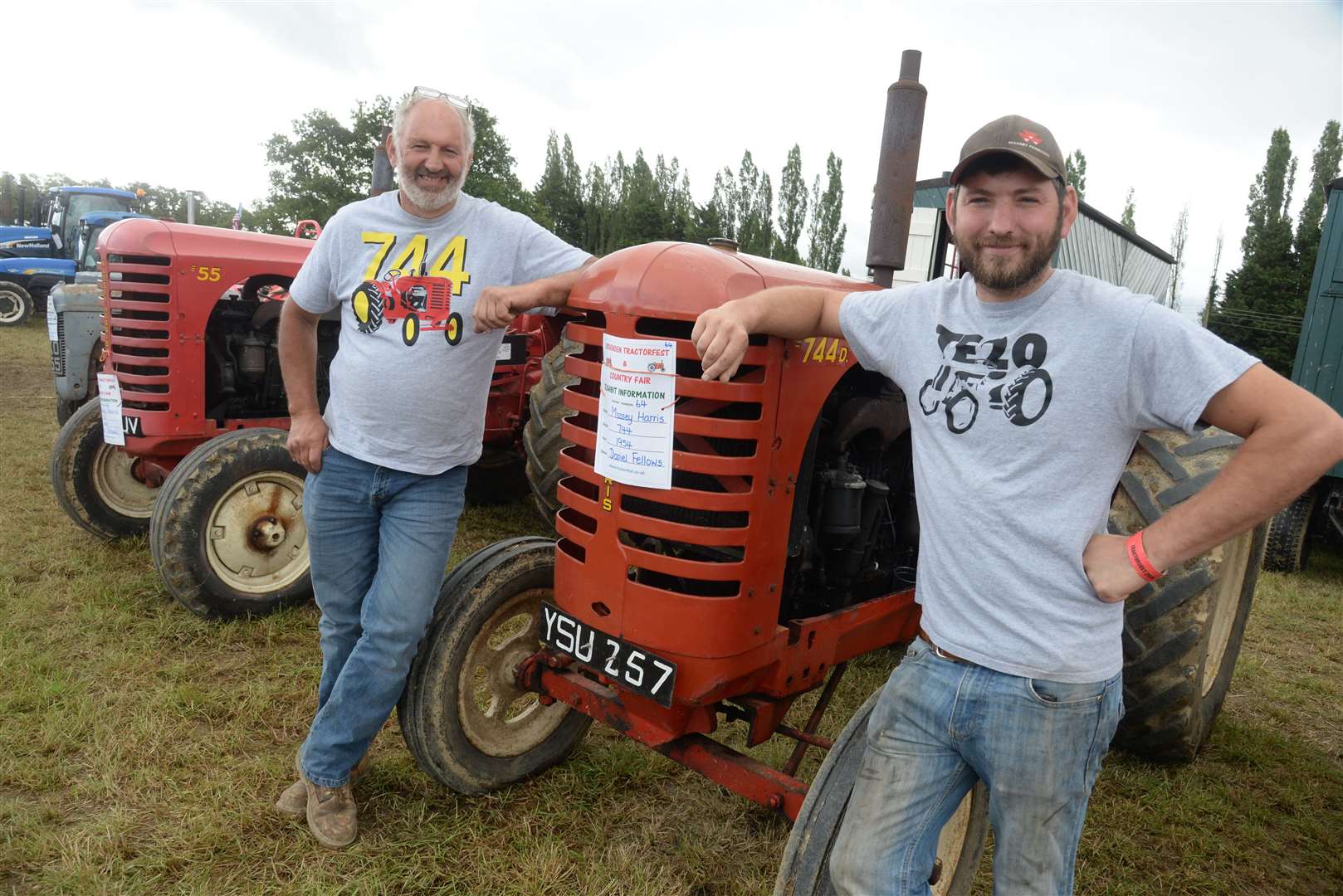 Graham and Tom Fellows with their 1954 Massey Harris tractor at the Biddenden Tractorfest. Picture: Chris Davey.
