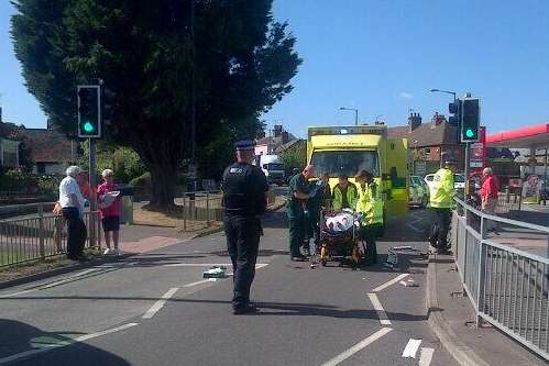 A woman was knocked down on Borstall Hill, Whitstable. Picture: @Frankenfurter02