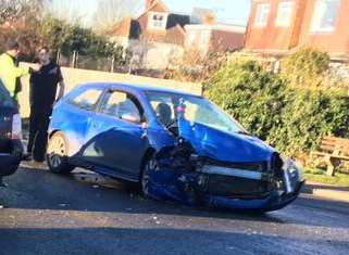 Scene of the crash on the A28 at Sturry. Pic: Dan Goodwin