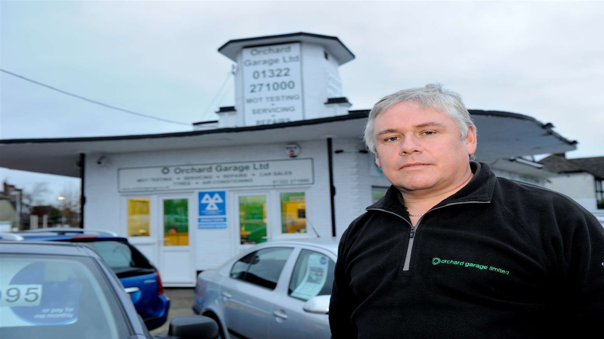 Dave Breeze, owner of the Orchard Garage in Park Road, is also experiencing long tailbacks outside his business