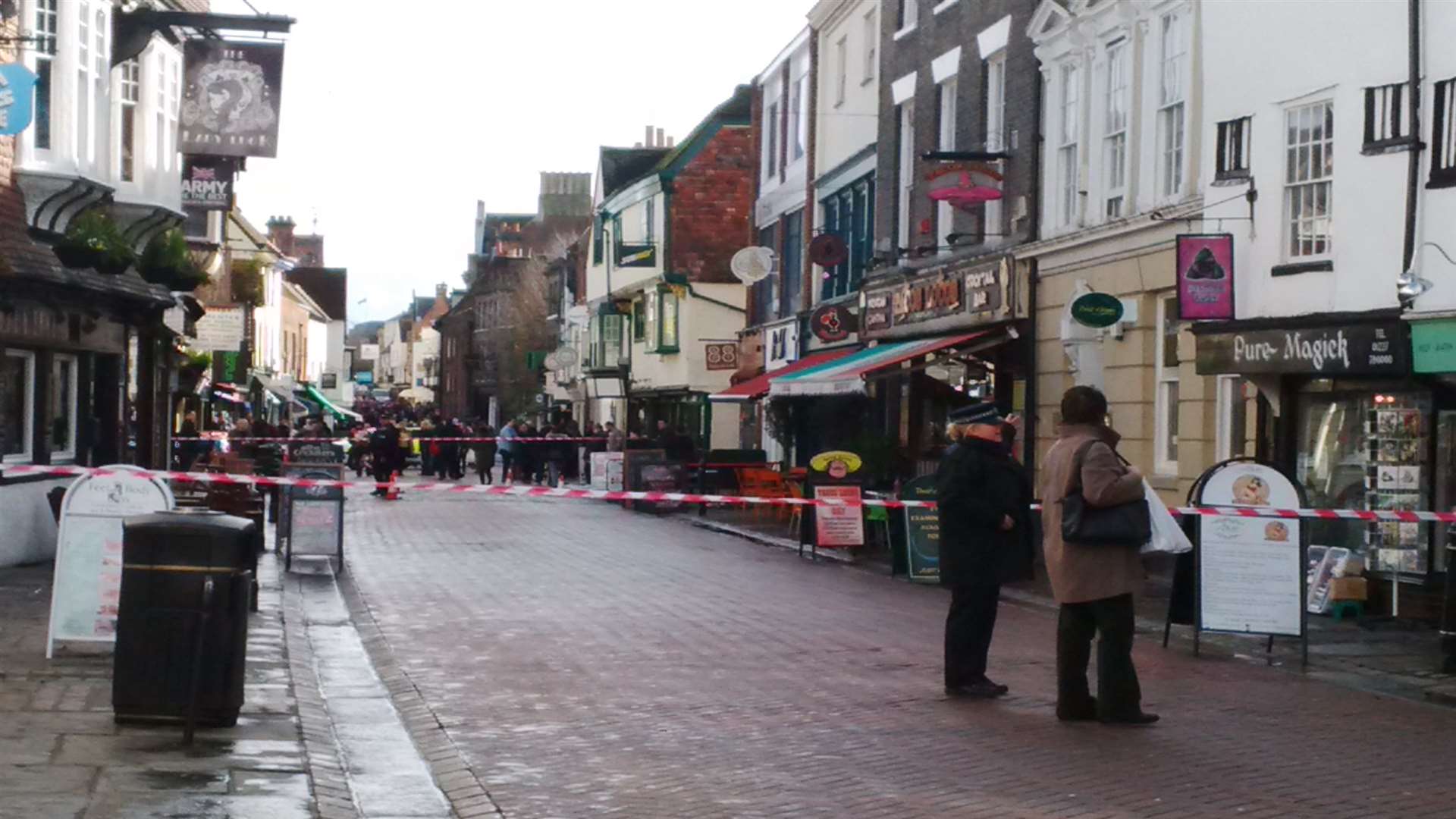 St Peter's Street has been sealed off. Picture: Karol Steele
