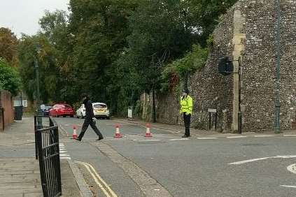 Police have closed two city roads. Picture: Phil Waring.