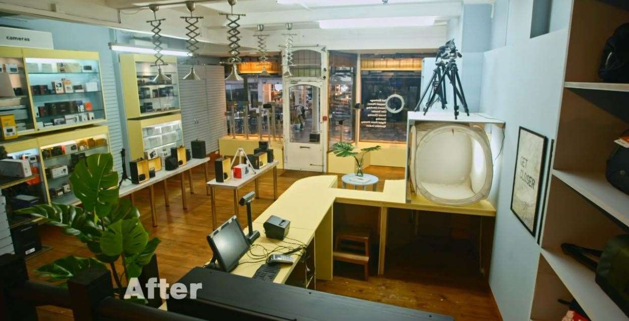 Camera shop Pantiles Cameras after the re-design on Interior Design Masters. Picture: BBC