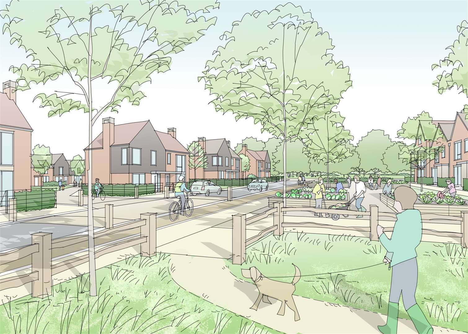 A CGI depiction of what the new Bradbourne community might look like