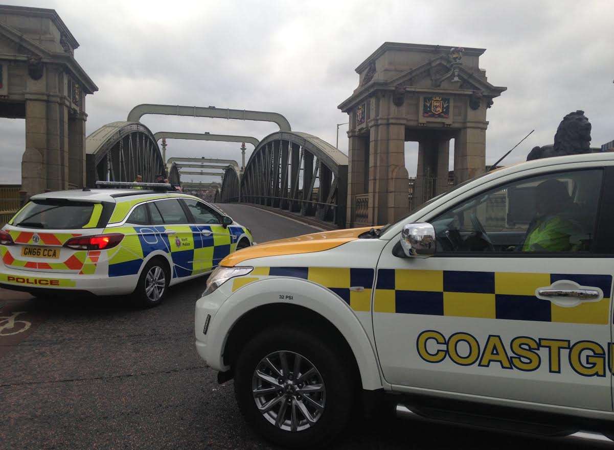 Rochester Bridge has been closed off