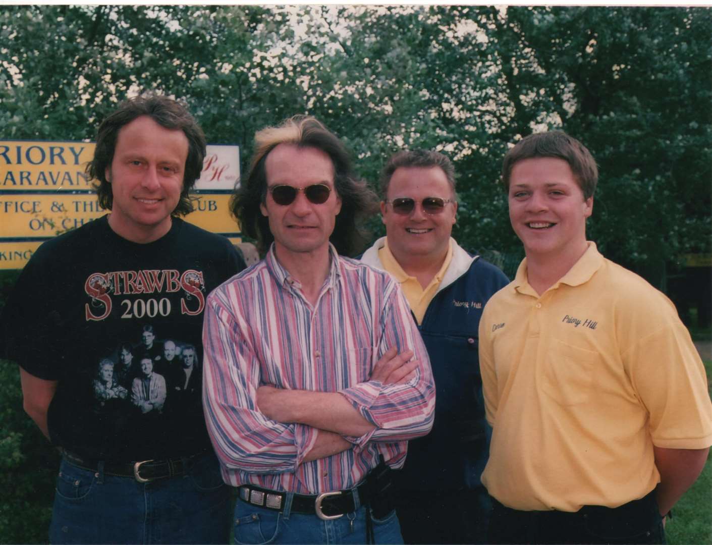 Mike Butcher, left, at Priory Hill with, from the left, Dave Lambert of The Strawbs, Mike's brother Phil and park manager Darren Lawrence (10138553)