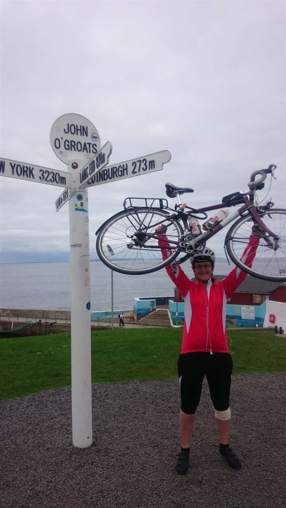 Helen Clarkson after cycling from Lands End to John O'Groats in September 2015