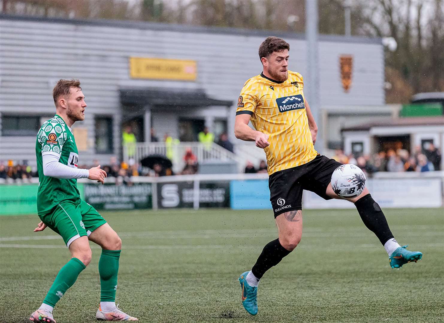 Maidstone midfielder Sam Bone is equally comfortable on his left foot. Picture: Helen Cooper