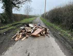Pile of Flytipping in Long Lane Boughton Monchelsea. Picture: Judith Wilson