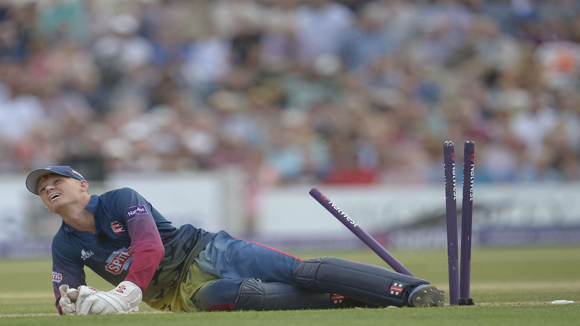 Sam Billings looks for divine intervention. Picture: Ady Kerry