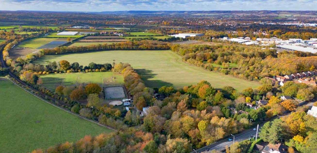 A new village called Bradbourne could be created on these green fields