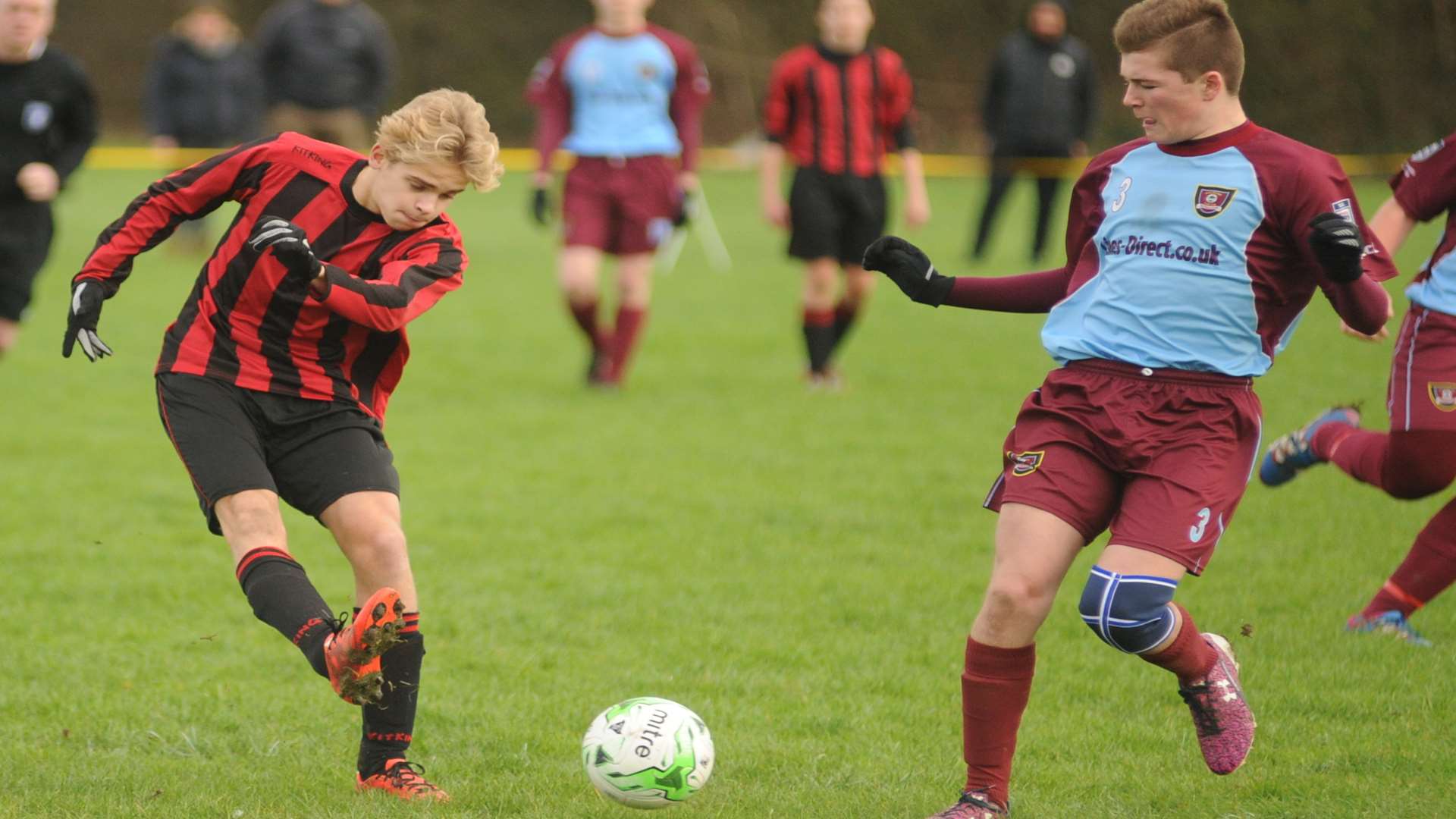 Meopham Colts and Wigmore Youth under-16s contest the points in Division 1 Picture: Steve Crispe