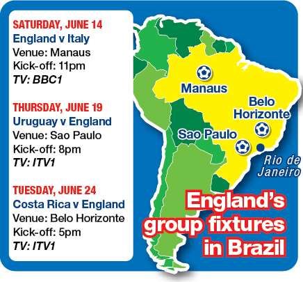 If you're not travelling to Brazil for the World Cup, here's when you can watch the games at home