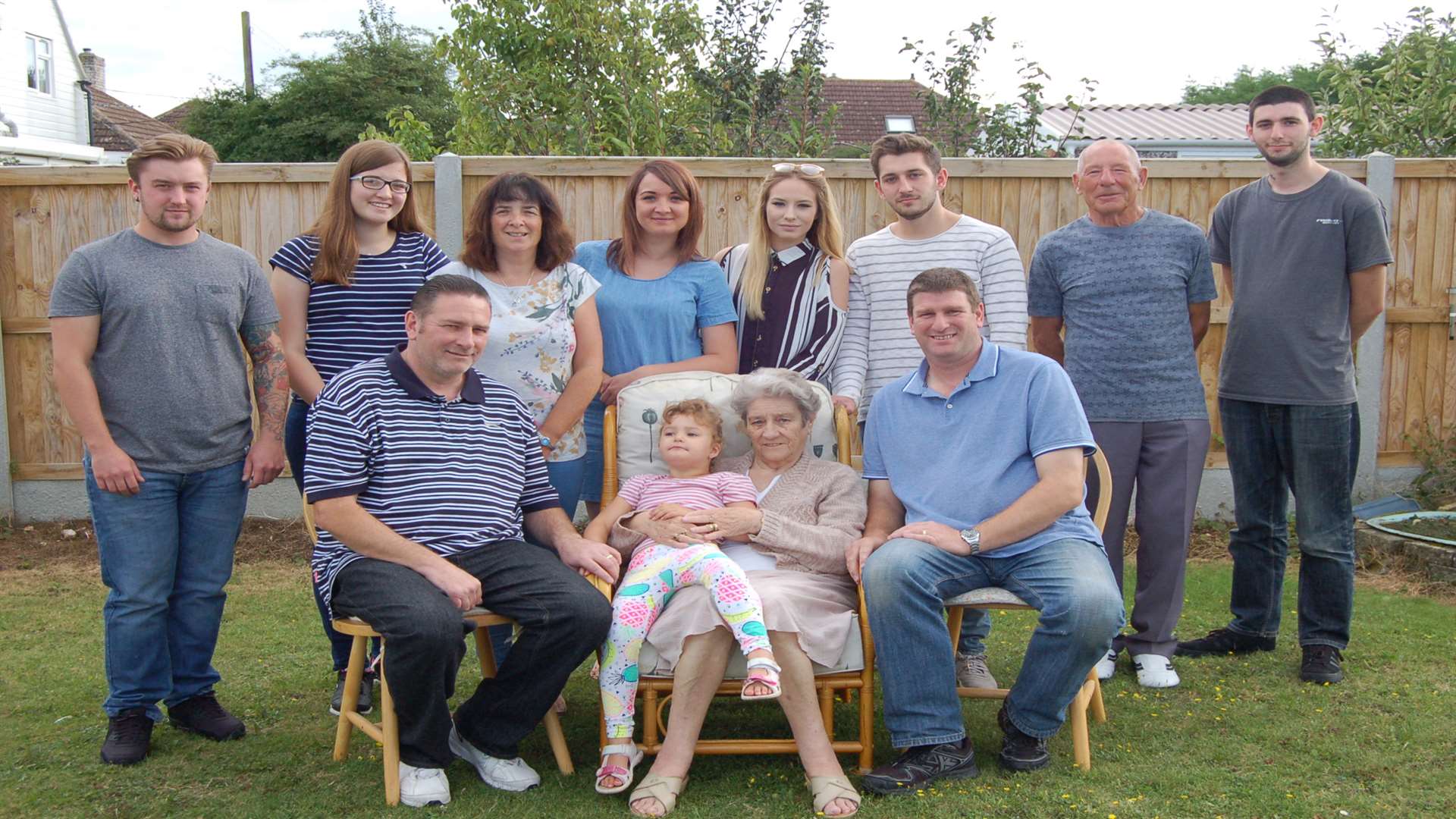 Kathryn Day (back row fourth in from left) and family