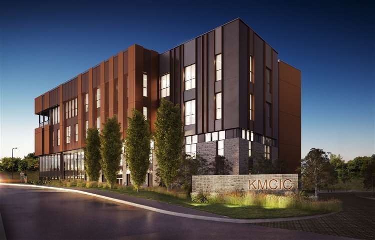 An artist's impression of how the completed Innovation Centre at the Kent Medical Campus will look