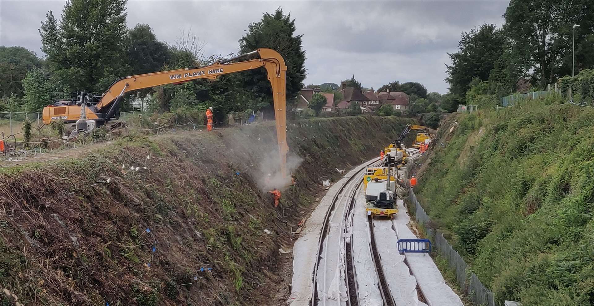 Landslide prevention works are taking place at Bearsted