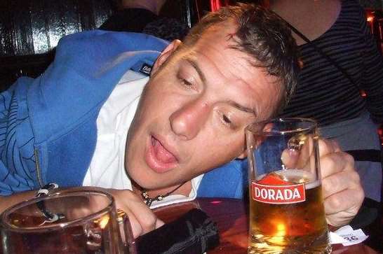 Drunken thug Ramon Verdaguer, seen here suffering from the effects of drink, has been jailed for attacking a taxi driver