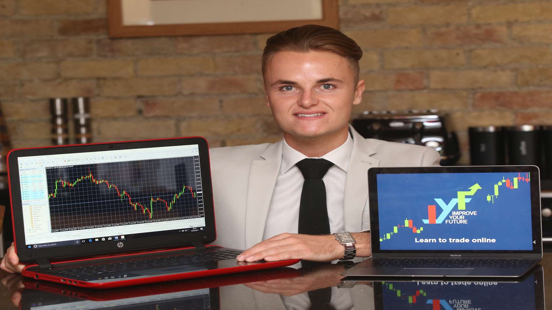 Jake Lee, 19, a university student who runs his own business, called "Improve Your Future," teaching people to trade on the Forex markets.
