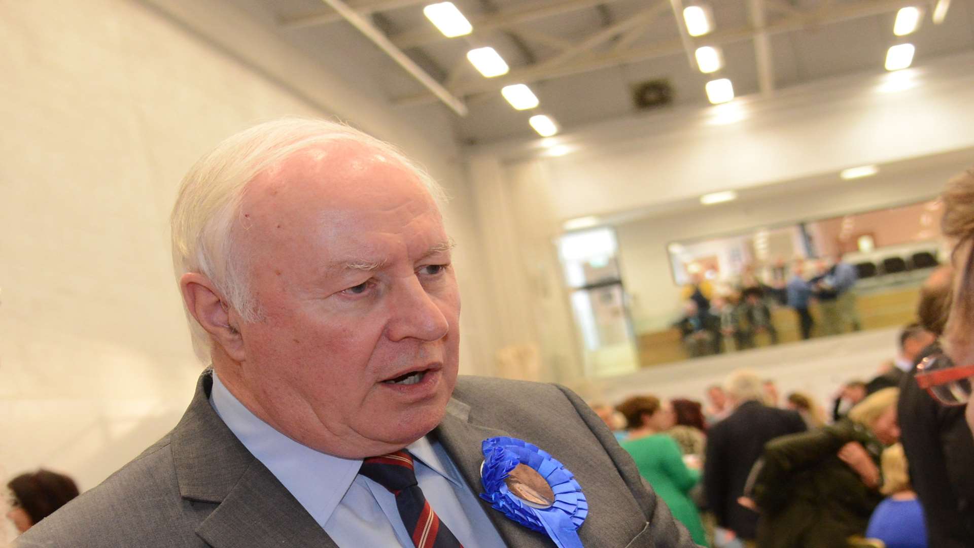 Conservative David Monk at the Shepway election count.