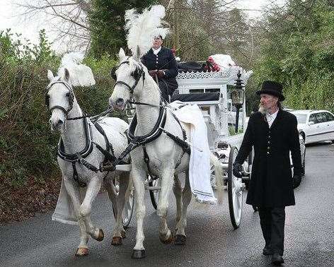 One of the horse-drawn hearses. Picture: UKnip