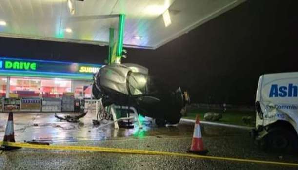 A car crashed into the BP forecourt in 2022. Picture: Justin Srutton