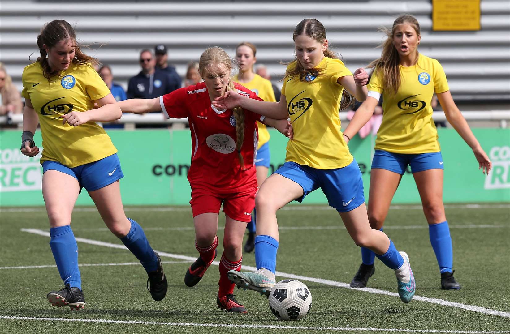 Action from the Kent Merit Under-15 Girls Cup Final between Kings Hill and Aylesford. Picture: PSP Images