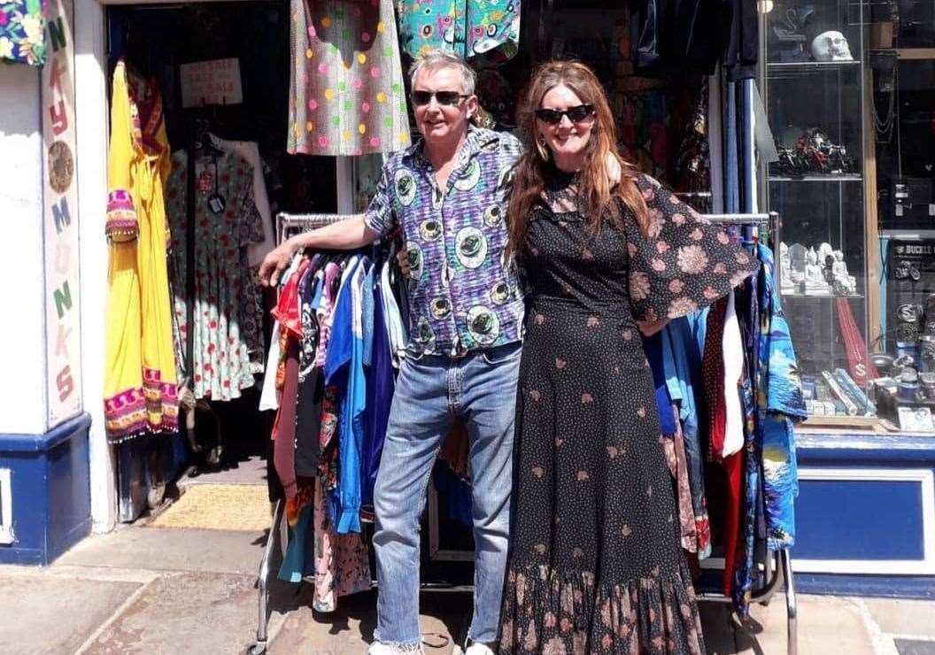 Funky Monks owner Peter Chittenden with his sister Kelly Lopez outside the shop. Picture: Trudi Chittenden