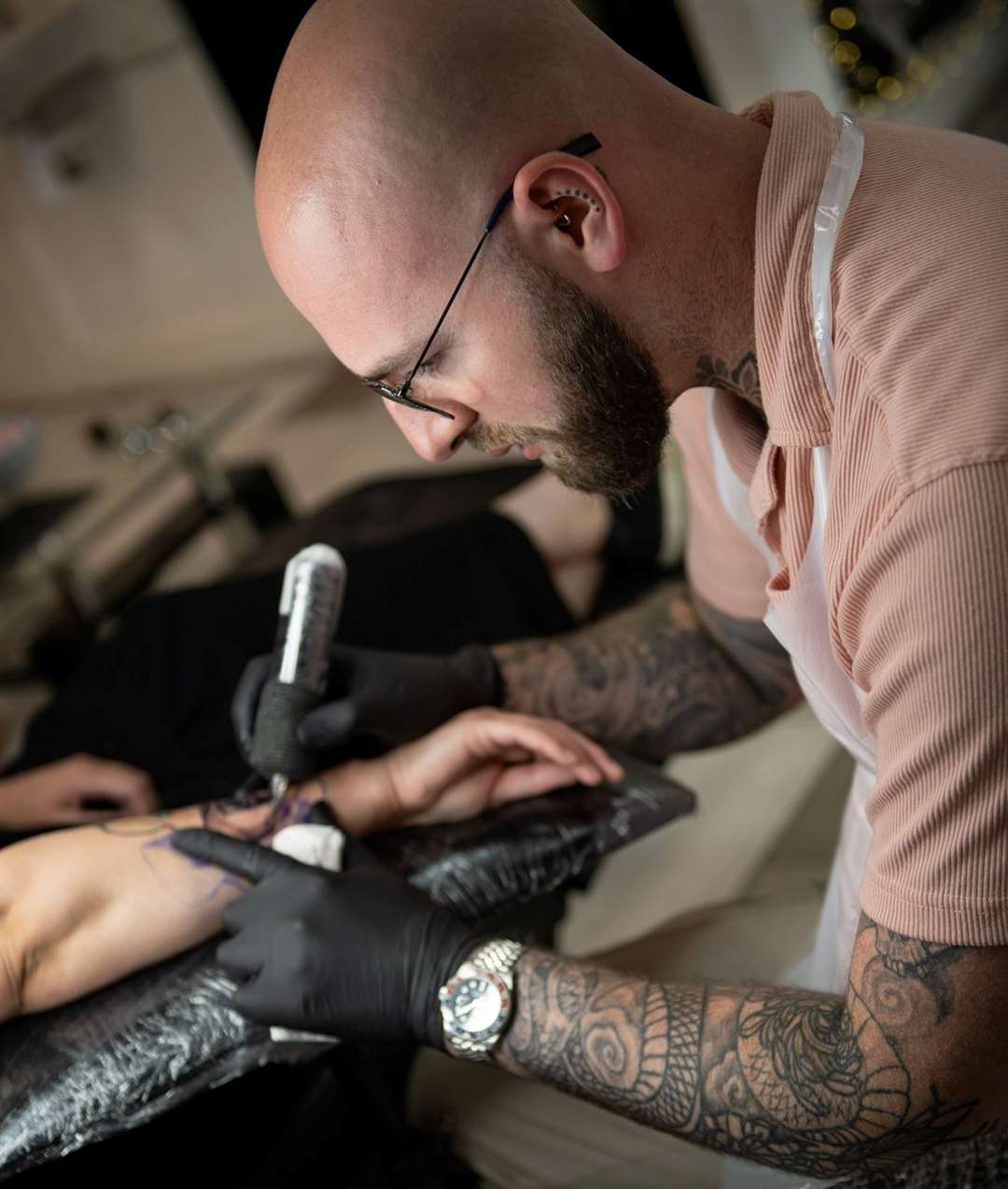 Joey Savastano, 32, is the director and senior tattoo artist. Picture: Christy Low Photography