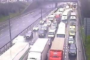 Queues build on the Kent approach to the Dartford Crossing. Picture: Highways Agency