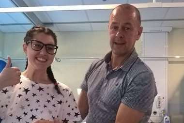 Ellie Boakes and dad Dave, Dartford fire station manager