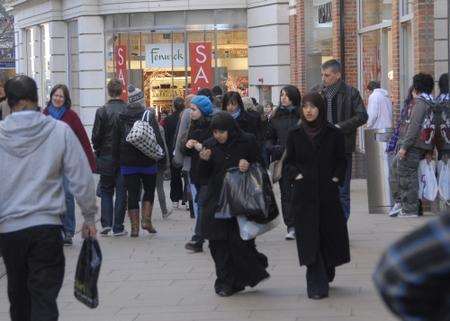 Shoppers out in force. File picture