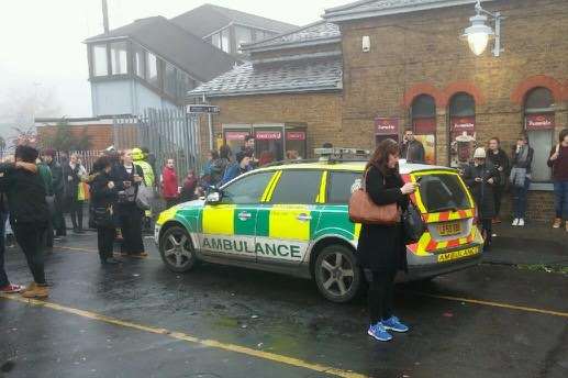 Ambulance crews were called to Sittingbourne station at 8am