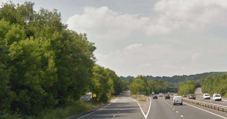 A lorry has shed its load on the A21 Sevenoaks Bypass. Picture: Google