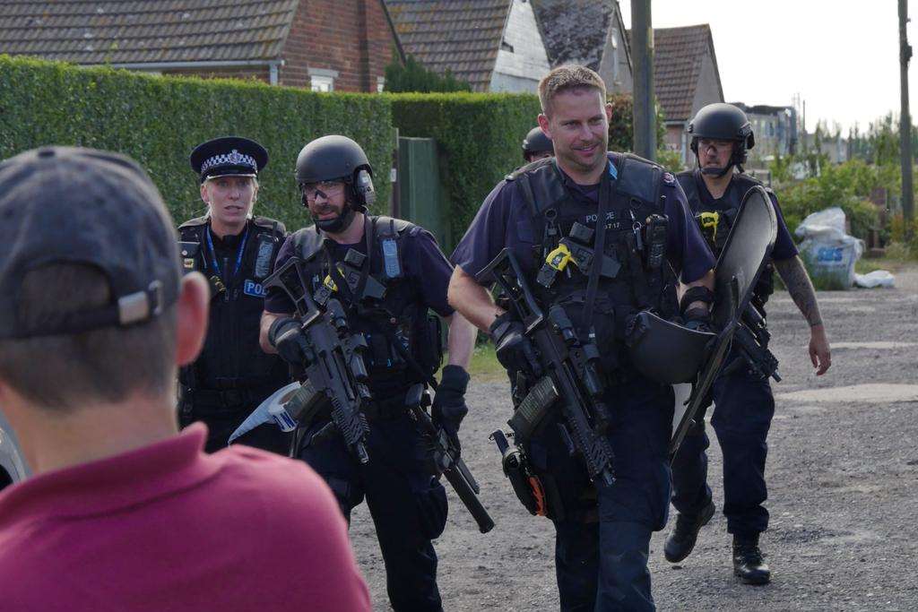 Armed police in Leysdown. Photo: @dunktankdave