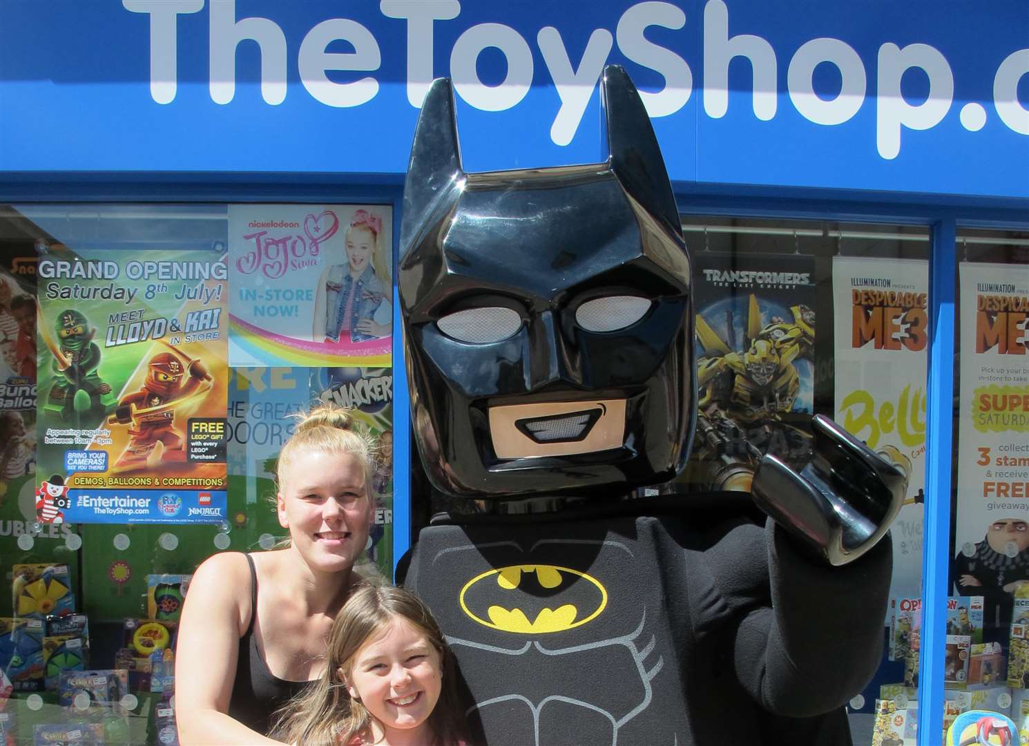 Batman at a previous Entertainer opening, in Barrow-in-Furness. Picture courtesy of The Entertainer
