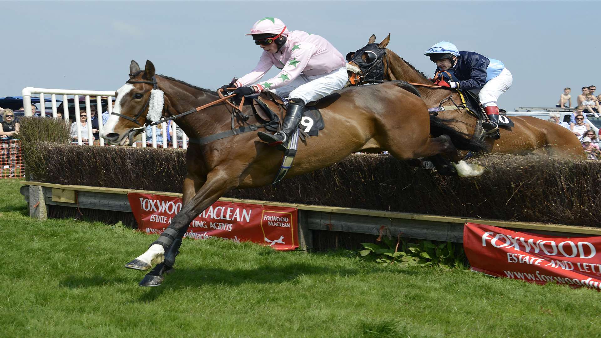 Point-to-point runners head over the first fence