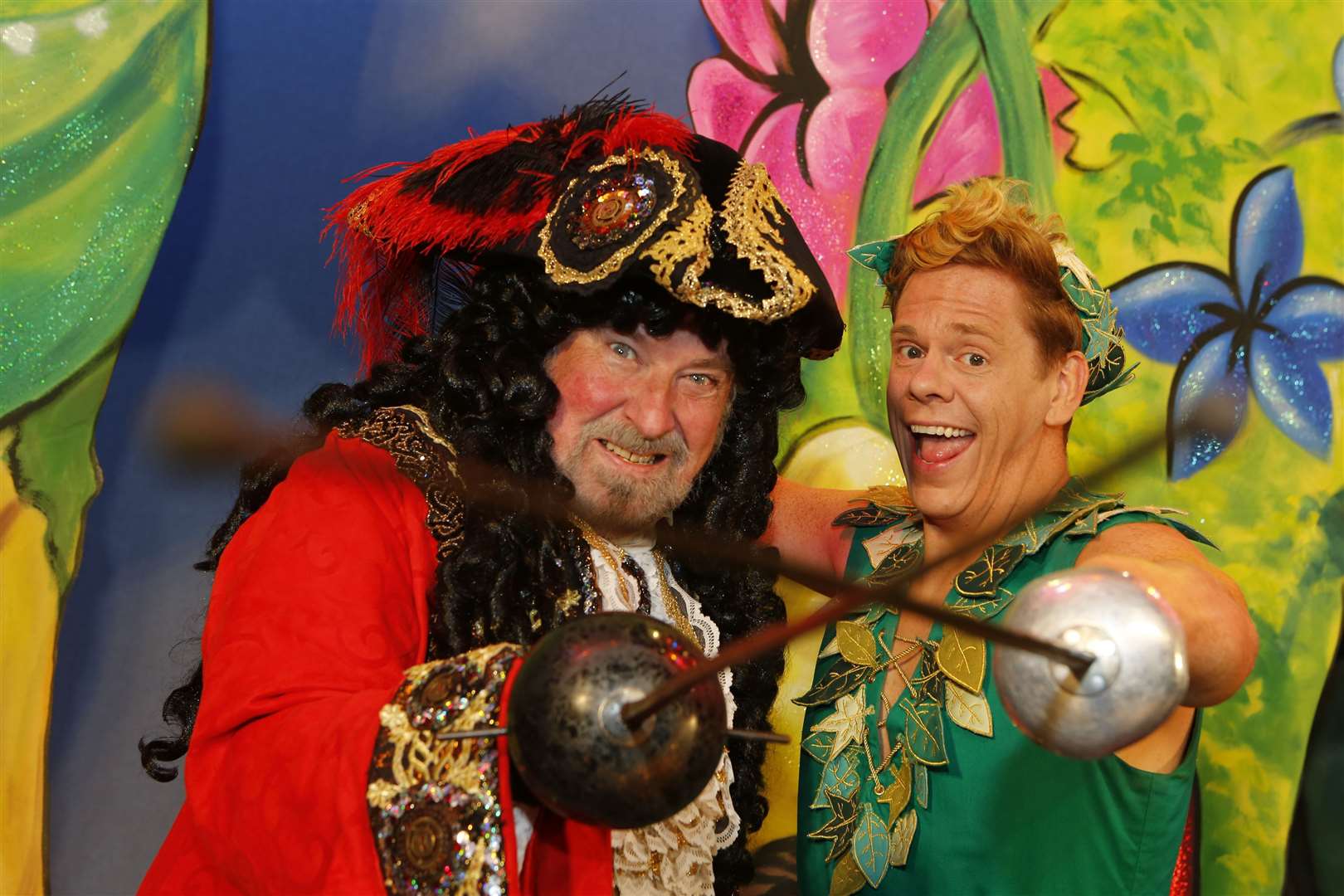 Panto launch for Peter Pan..Pictured are Paul Bradley (Captain Hook) & Lloyd Warbey (Peter Pan) .Assembly Hall Theatre, Tunbridge Wells..Picture: Andy Jones. (23615667)