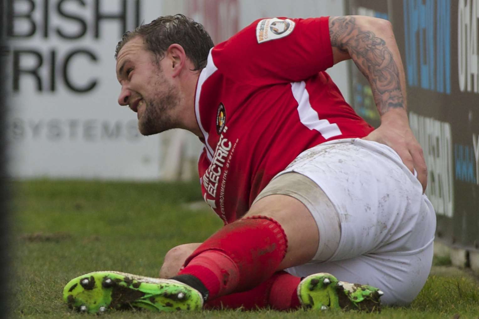 Danny Kedwell is still feeling the effects of his back injury sustained against Hemel Hempstead last month Picture: Andy Payton