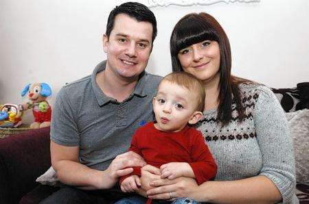 Jake Willett with parents Brian Willett and Jodi Baker at their home in Minster Road, Minster.